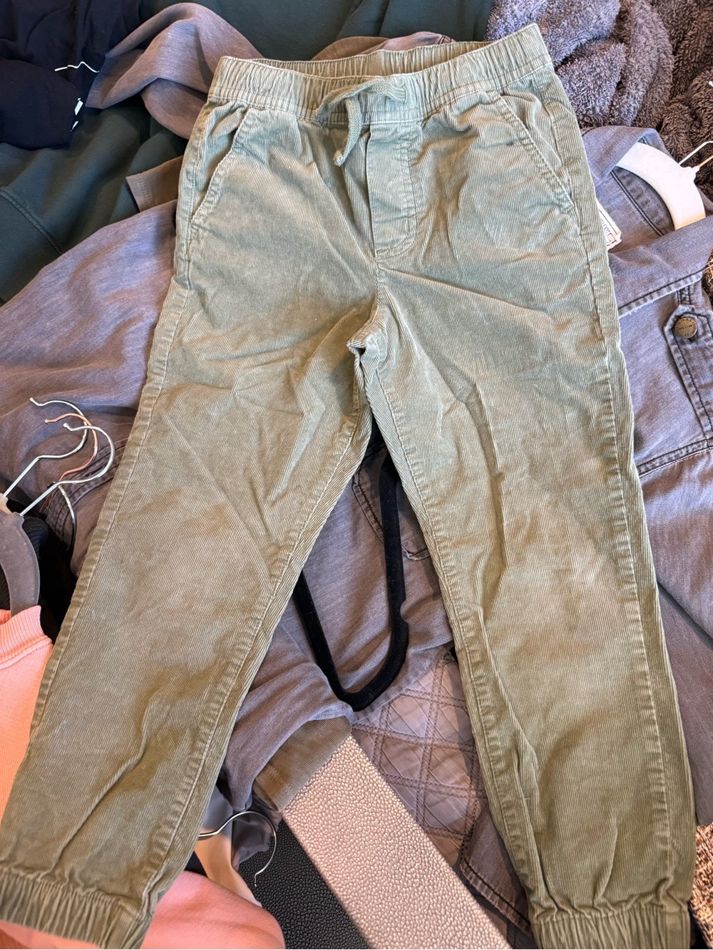 Janie and Jack Olive Corduroy Jogger Pants